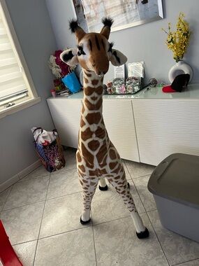 Melissa & Doug Plush Giraffe in Brown and White with Black Accents